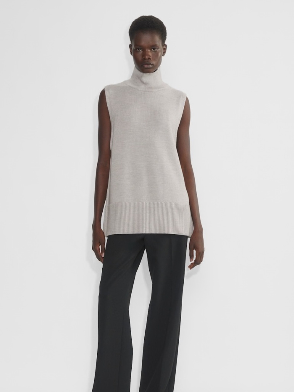 Babaton Successor Merino Wool Sleeveless Turtleneck Women's Size 2XS Grey (B1)